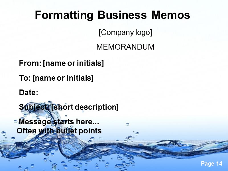 Formatting Business Memos           